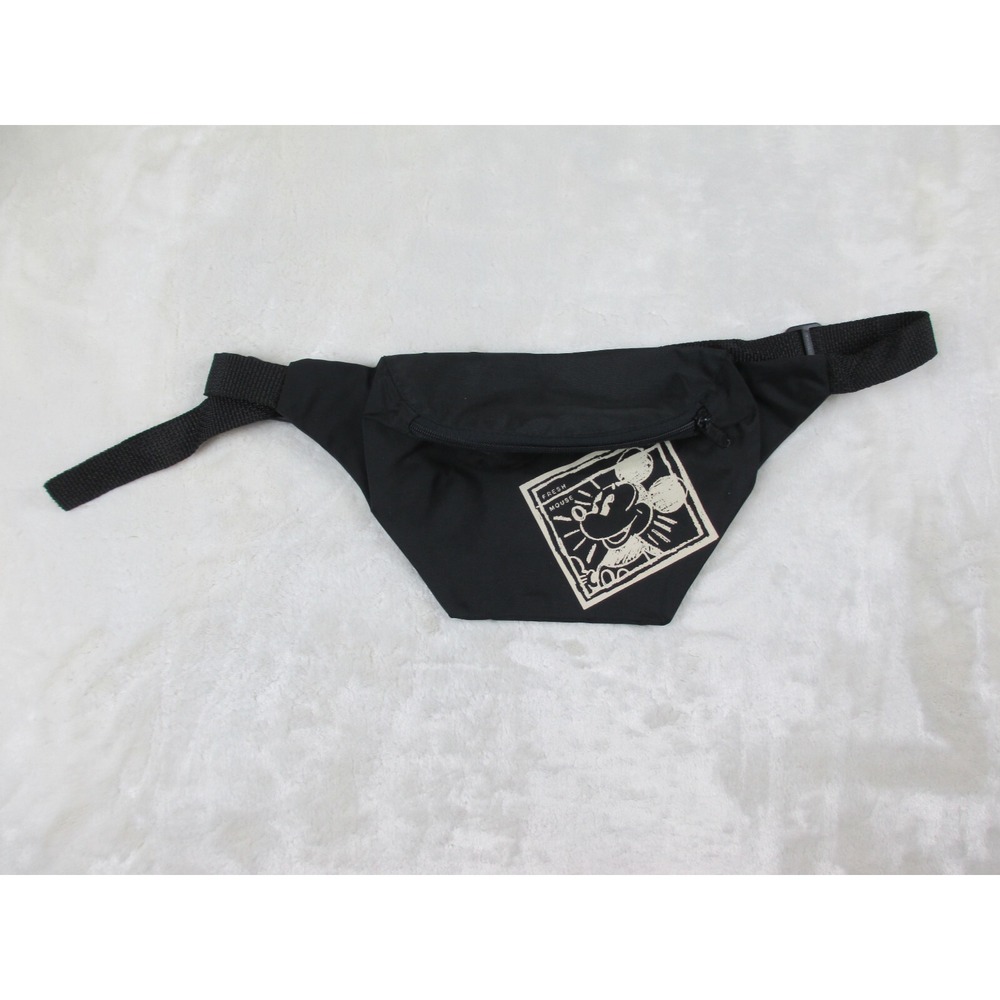 Disney Fanny Pack Belt Bag Adjustable Black Mickey Mouse Fresh Mouse Made In USA